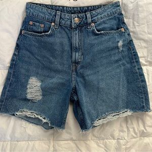 H&M Divided Distressed Denim Shorts
